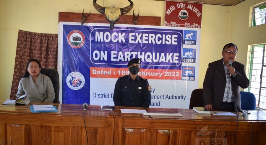 Meeting on one day table-top exercise held at Customary Court, ADC Office Jalukie on February 17. (DIPR Photo)